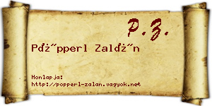 Pöpperl Zalán névjegykártya